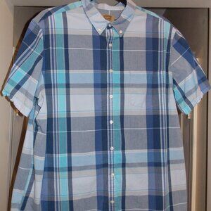 The Foundry Supply Co. Plaid Short Sleeve Buttonup  Size 3XLT